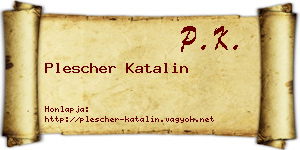 Plescher Katalin névjegykártya