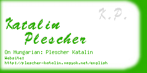 katalin plescher business card